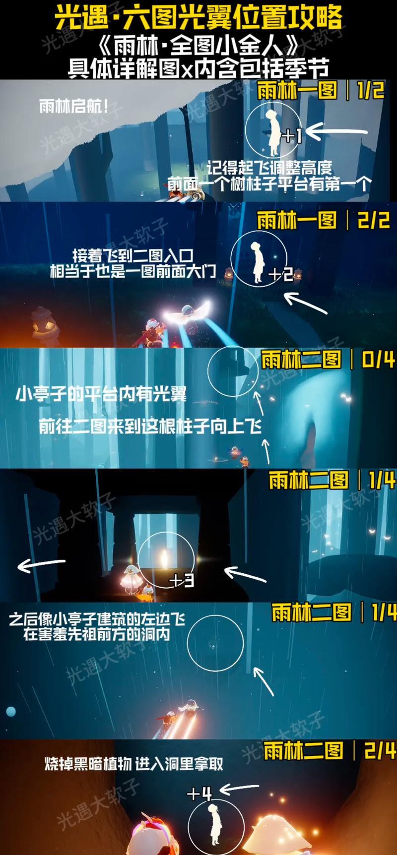 《光遇拾光季：探索三大光之翼（小金人）位置的详尽图文指南》