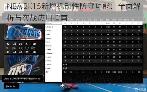 NBA 2K15新增机动性防守功能：全面解析与实战应用指南
