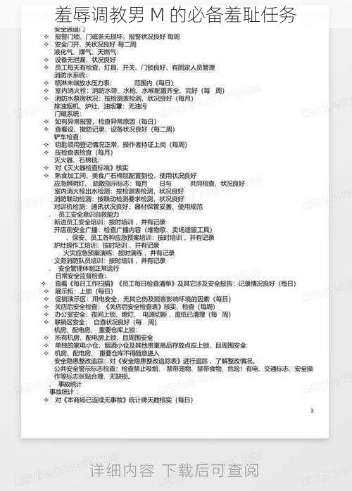 羞辱**男 M 的必备羞耻任务