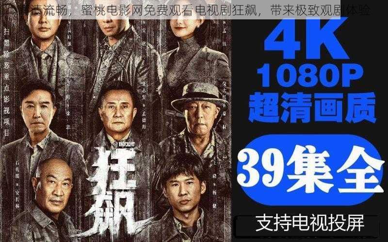 高清流畅,蜜桃电影网免费观看电视剧狂飙,带来极致观剧体验