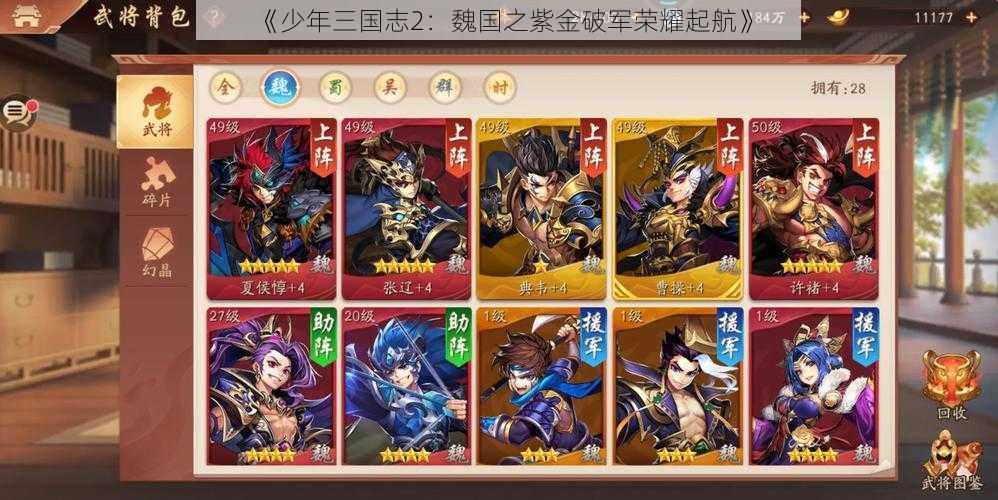 《少年三国志2:魏国之紫金破军荣耀起航》