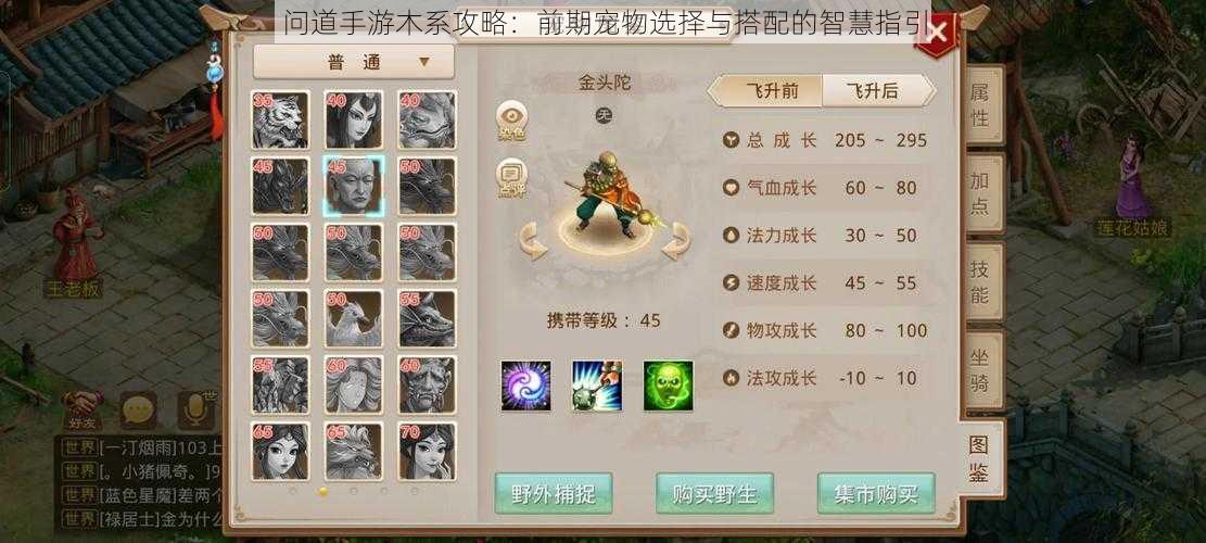 问道手游木系攻略:前期宠物选择与搭配的智慧指引