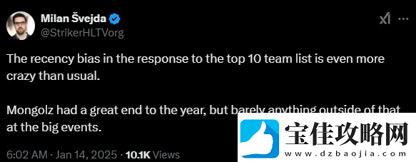 HLTV主编谈年度TOP10战队排名争议：近因偏差影响过大
