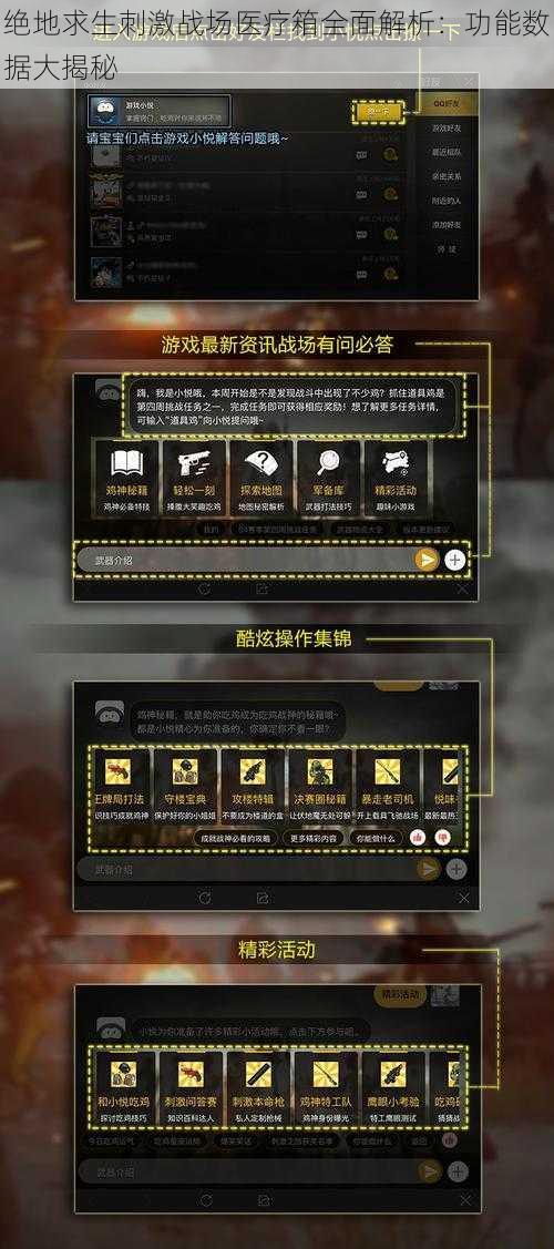 绝地求生刺激战场医疗箱全面解析:功能数据大揭秘