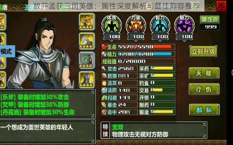 放开孟获三国英雄:属性深度解析与最佳阵容推荐