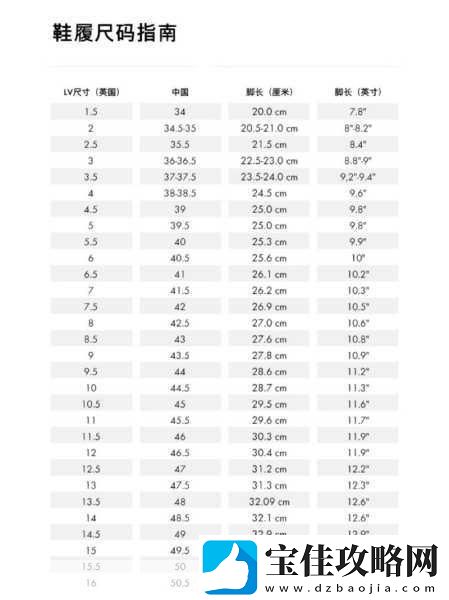 解读欧洲LV尺码大-解读欧洲LV尺码-轻松选择完美鞋款指南