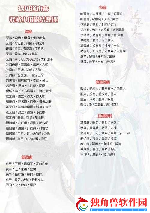 遇见逆水寒11月1日驿站小报答案