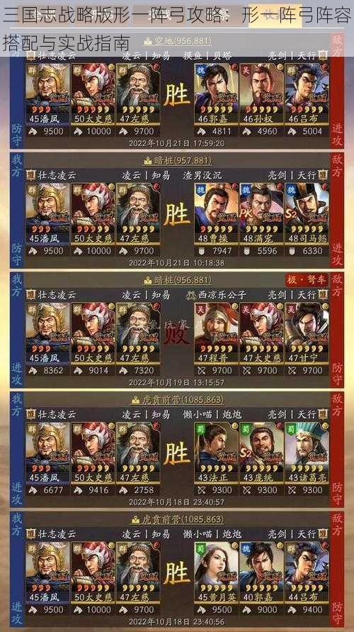 三国志战略版形一阵弓攻略：形一阵弓阵容搭配与实战指南