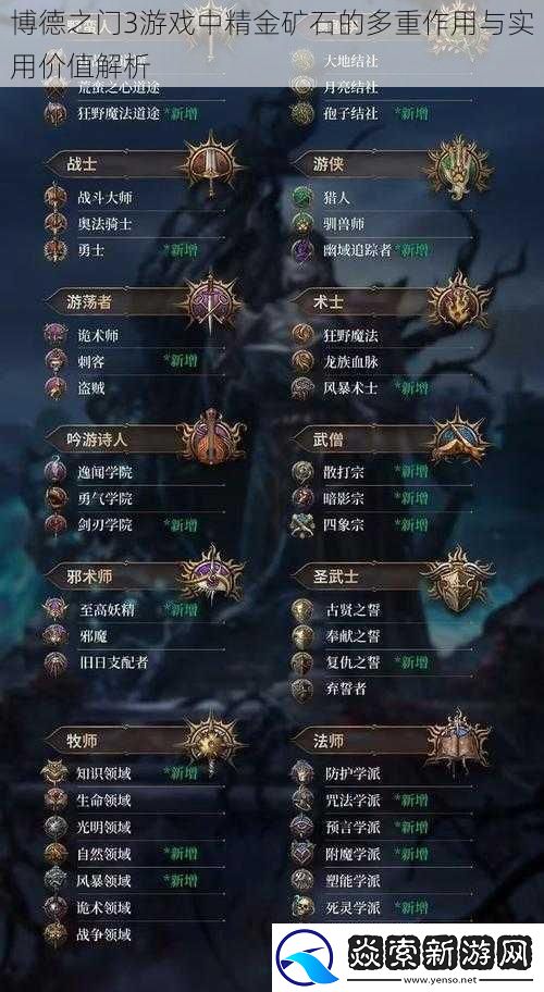 博德之门3游戏中精金矿石的多重作用与实用价值解析